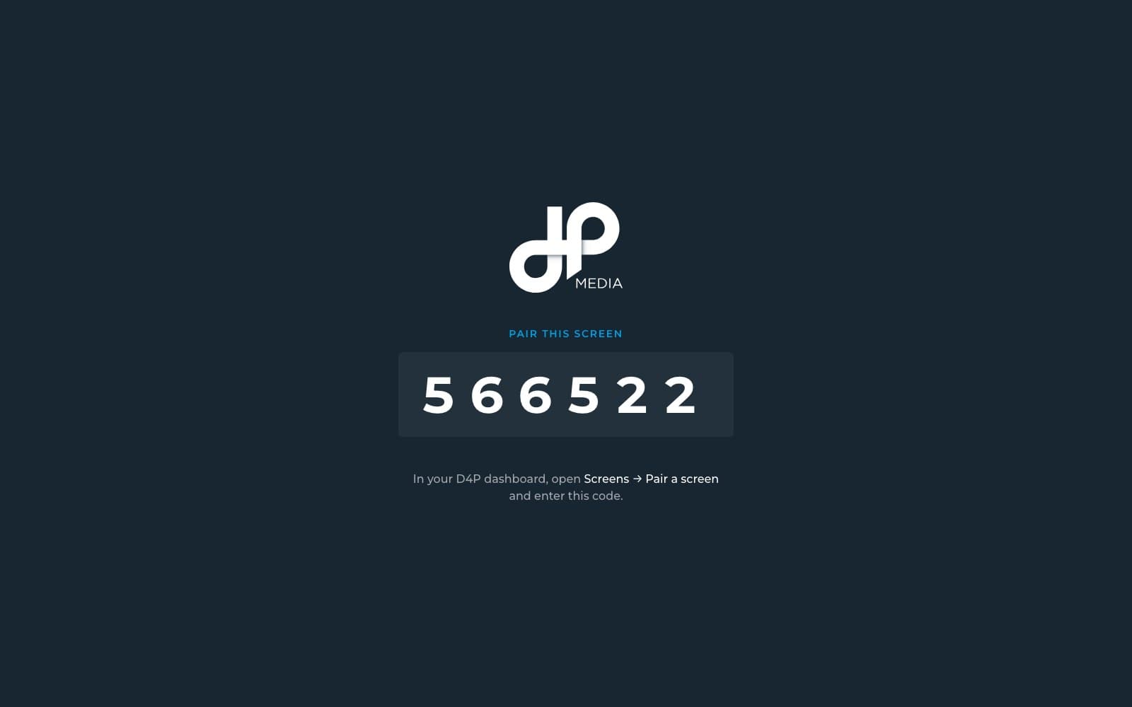 D4P Media Digital signage platform — screen 1